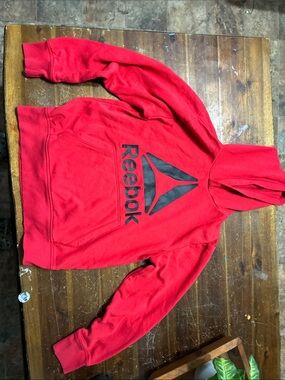 Reebok Red Kids Hoodie with Black Logo